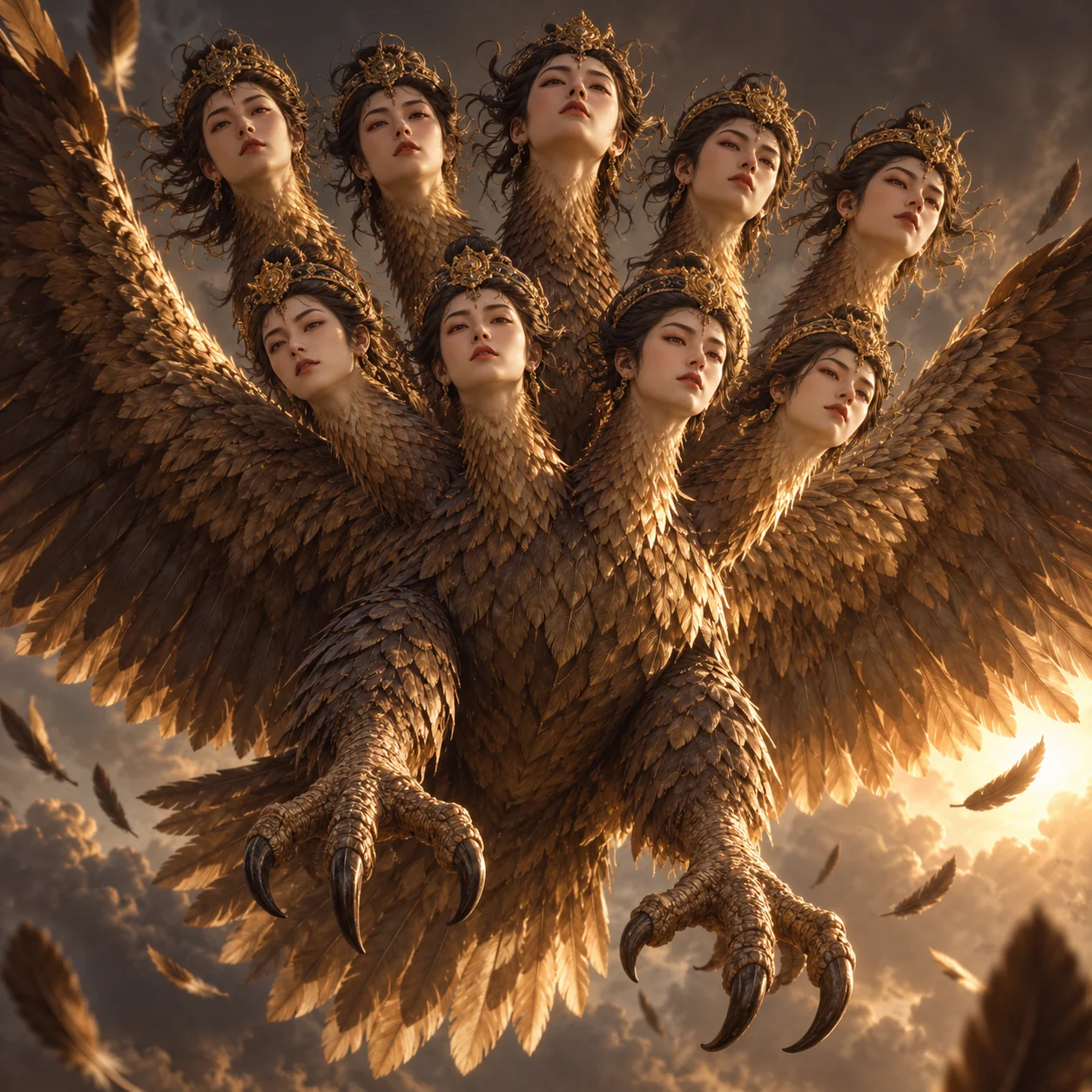 Nine-headed bird