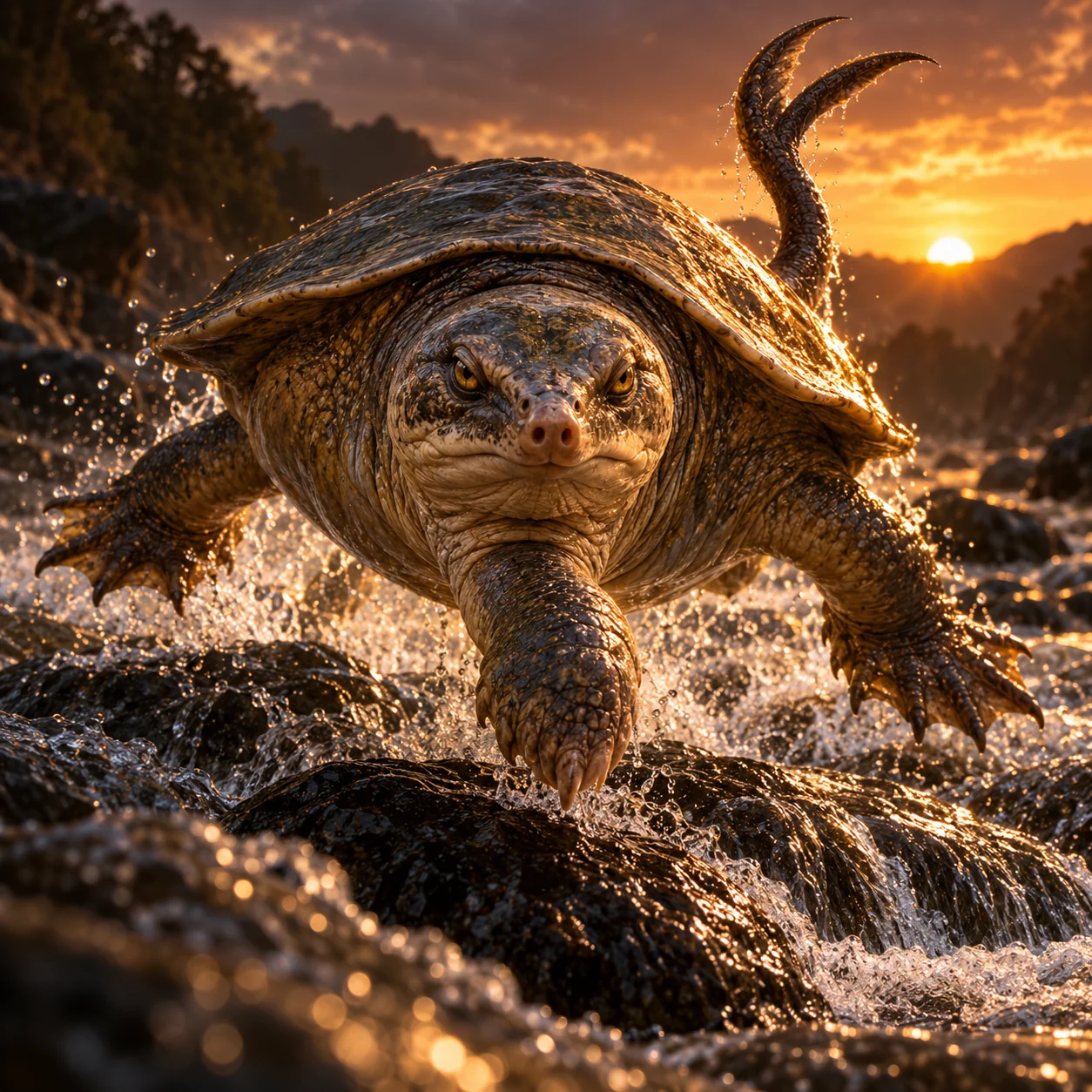 Three-legged turtle