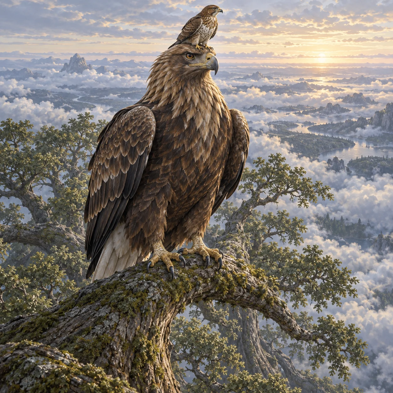 Unnamed eagle on the top of Yggdrasil